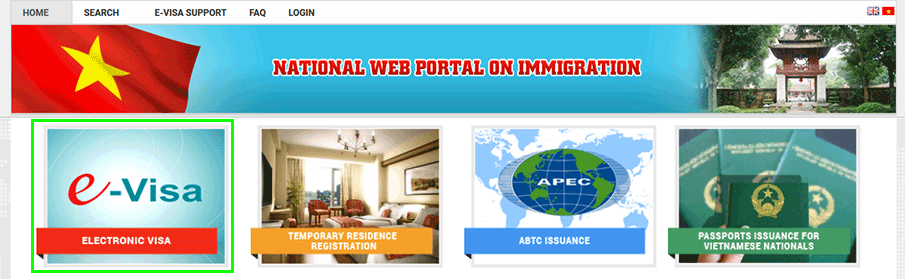 National web portal of immigration, here you can obtain your 1-month single entry E-visa to Vietnam